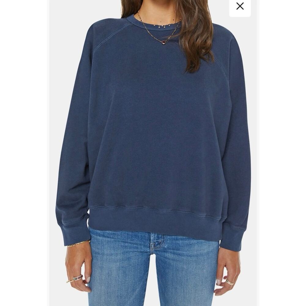 NWOT MOTHER The Biggie Concert Cotton
Sweatshirt in Navy SZ M